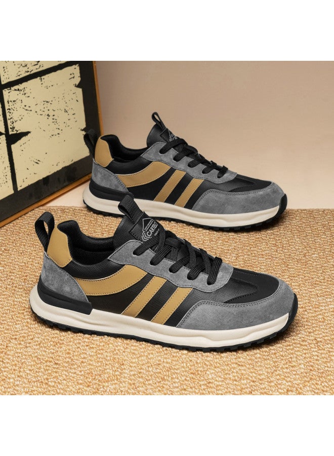CARTELO Patchwork Pigskin】versatile Men's Retro Casual Shoes With Breathable Mesh And Hollow Design, Sports Casual Shoes For Men - Image 2