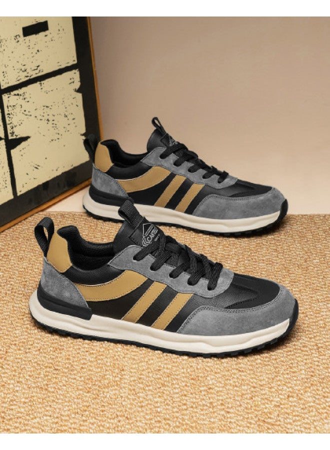 CARTELO Patchwork Pigskin】versatile Men's Retro Casual Shoes With Breathable Mesh And Hollow Design, Sports Casual Shoes For Men - Image 1
