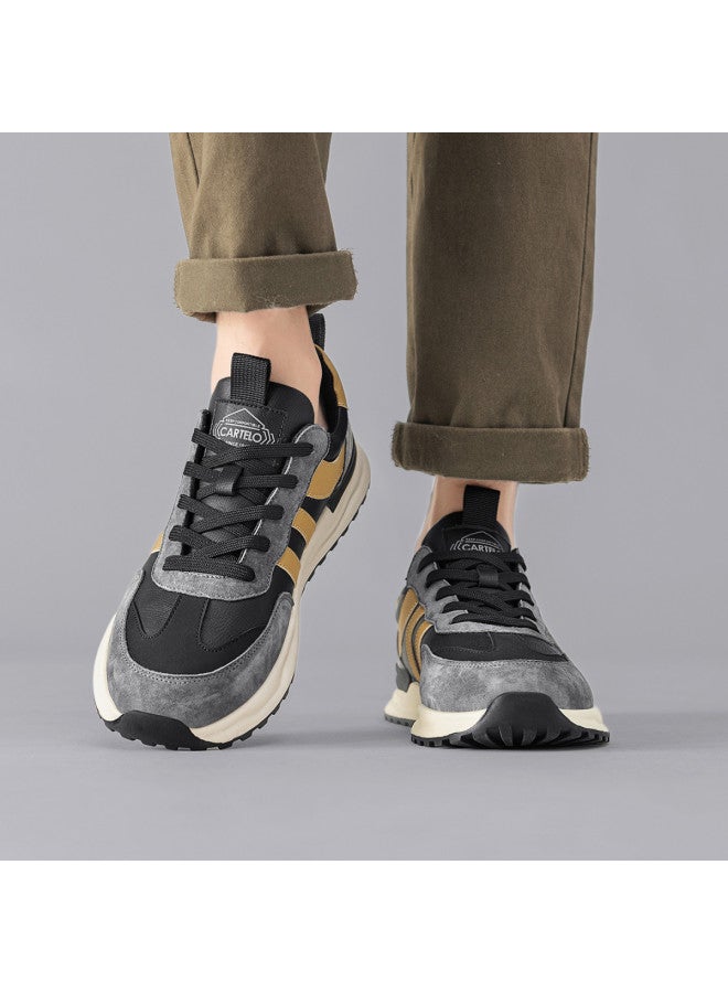 CARTELO Patchwork Pigskin】versatile Men's Retro Casual Shoes With Breathable Mesh And Hollow Design, Sports Casual Shoes For Men - Image 4