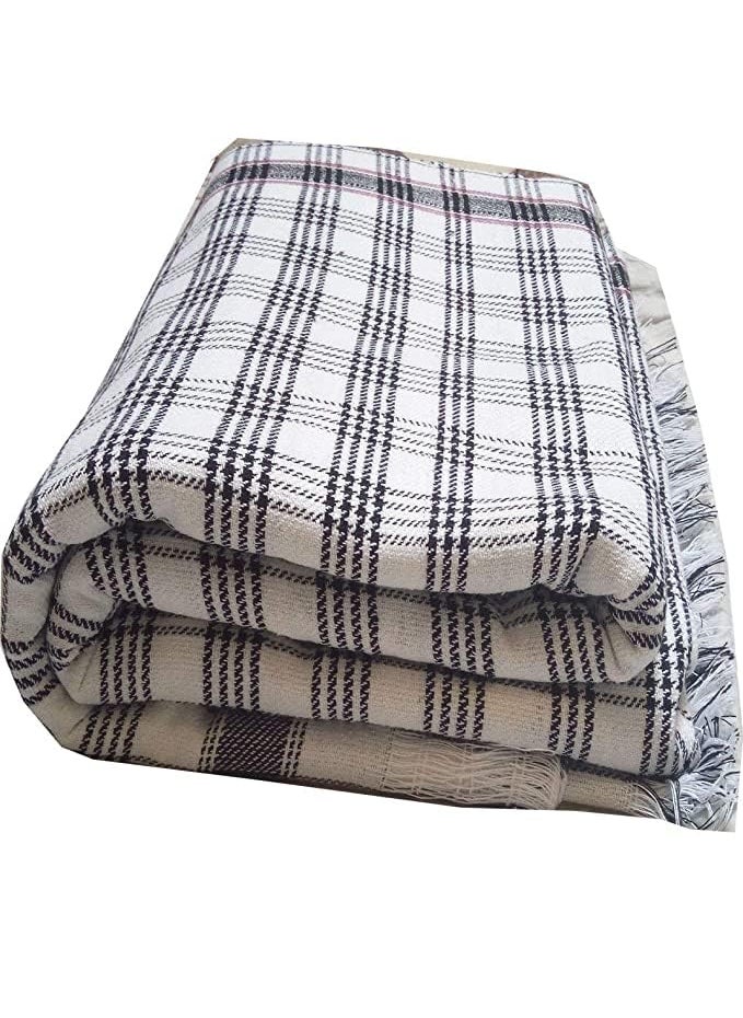Generic KH White Cotton Khes Top Sheet and Ac Blanket Comfortable Blanket for All Weathers Special for Summers Size 60X90 inch KCKHES3  - Image 1