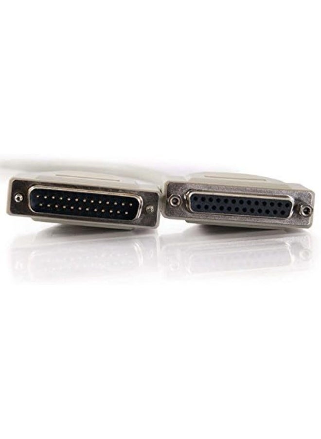 C2G C2G/Cables To Go Legrand - C2G DB25 M/F RS232 Serial Extension Cable with Male and Female DB25 Connectors, Beige PC Extension Cable, 10 Foot Serial Port Cable, 1 Count, C2G 02656  - Image 1