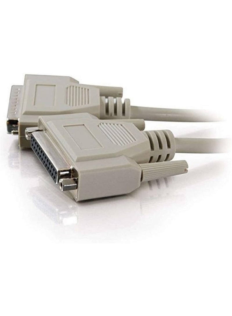 C2G/Cables To Go Legrand - C2G DB25 M/F RS232 Serial Extension Cable with Male and Female DB25 Connectors, Beige PC Extension Cable, 10 Foot Serial Port Cable, 1 Count, C2G 02656 - Image 2