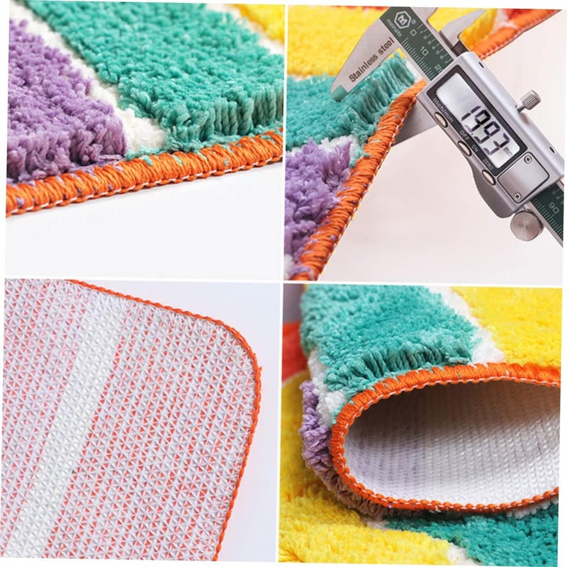 klarako 1pc Mat Rainbow Home Semicircle Bathroom Ground Living Non-slip for Floor Room Water Footcloth Absorbent - Image 2
