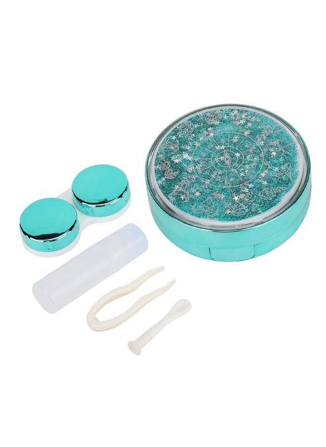 Thoraya Portable Round Shape Plastic Contact Lenses Storage Box Case Container Holder (Green)  - Image 1