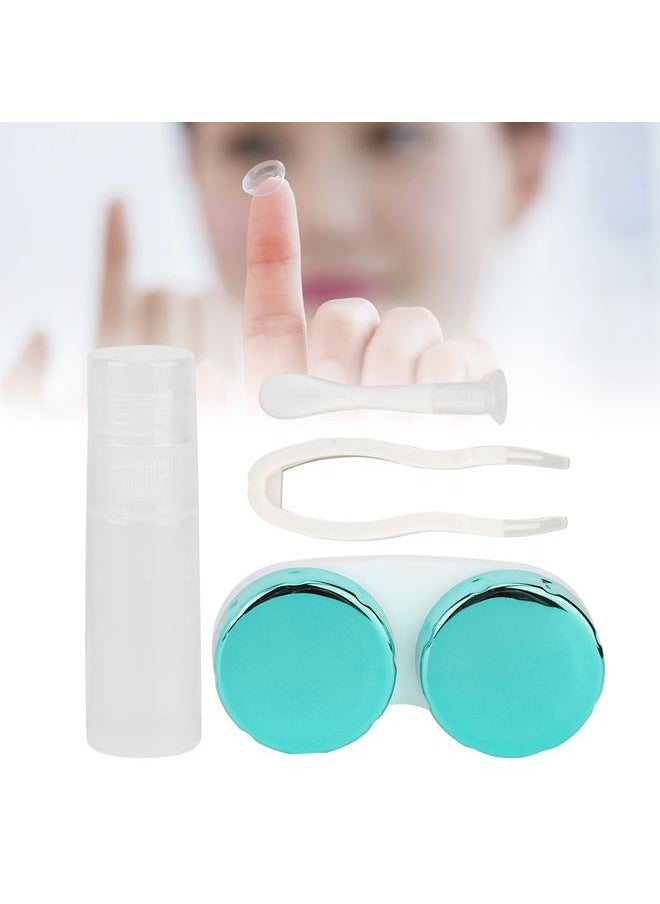 Thoraya Portable Round Shape Plastic Contact Lenses Storage Box Case Container Holder (Green)  - Image 5
