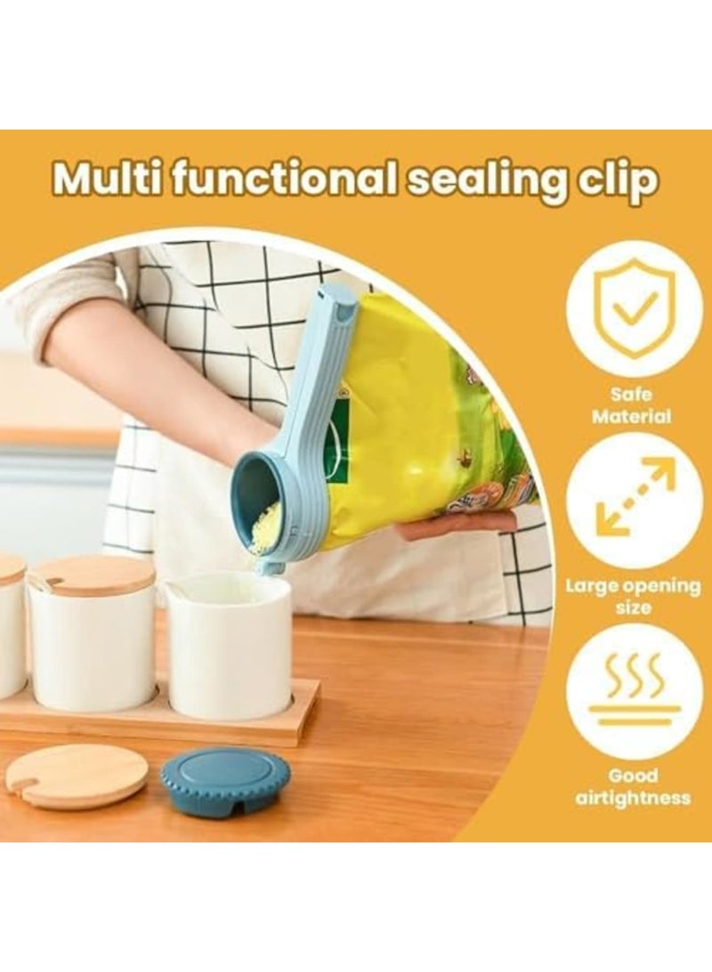 SYOSI Food Bag Sealing Clips with Pour Spout - 2 Pack Airtight Storage Clamps for Cereal/Dog Food/Flour/Snacks, Reusable Bag Sealers for Pantry & Kitchen (Large) - Image 3