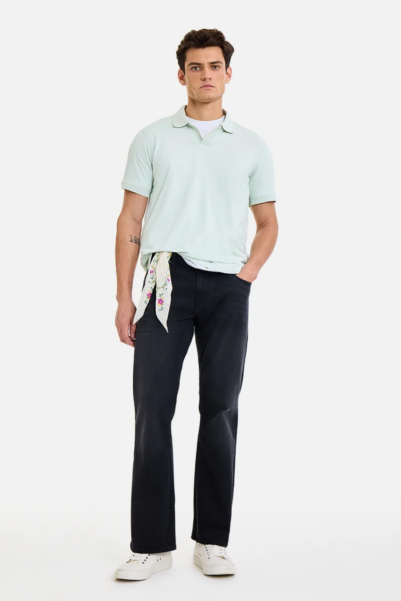 سنيتش Black Solid Slim Fit Casual Jeans