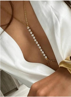 Catei Karrui Golden Heart Shaped Crystal Alloy Chest Chain  - Image 1
