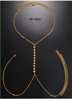 Catei Karrui Golden Heart Shaped Crystal Alloy Chest Chain  - Image 2