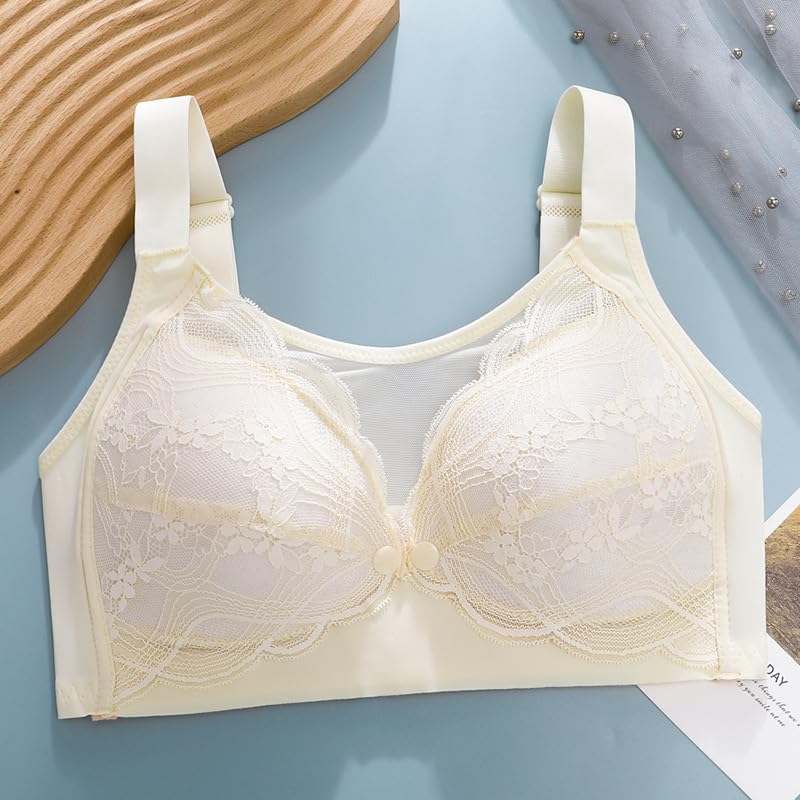 Celary Lightly Padded Nursing Bra for Women - Soft Cotton Front Open Maternity Bra with Lace Design - Image 2
