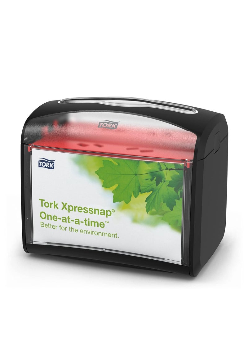 Tork Tork Xpressnap Tabletop Napkin Dispenser Black Oneatatime Dispensing Hygienic Durable Design 1 Pack x 1 Dispenser 6232100  - Image 1