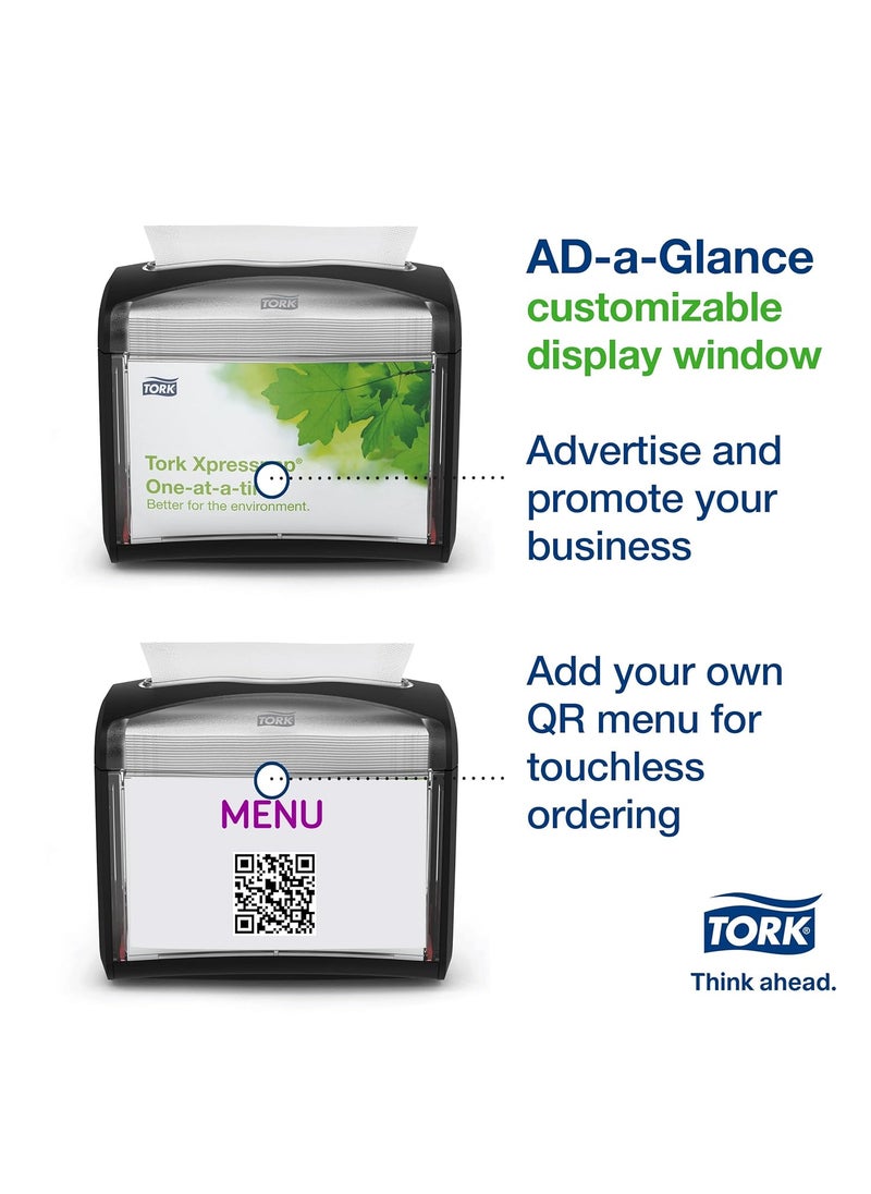 Tork Tork Xpressnap Tabletop Napkin Dispenser Black Oneatatime Dispensing Hygienic Durable Design 1 Pack x 1 Dispenser 6232100  - Image 3