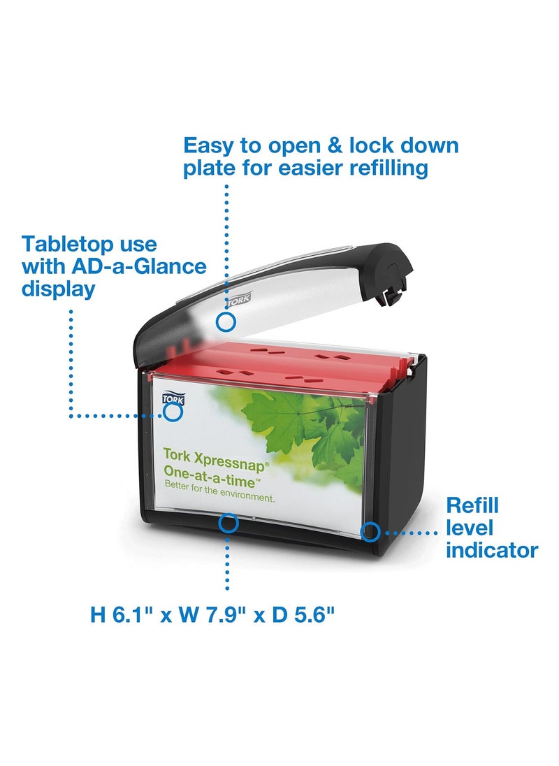 Tork Tork Xpressnap Tabletop Napkin Dispenser Black Oneatatime Dispensing Hygienic Durable Design 1 Pack x 1 Dispenser 6232100  - Image 2