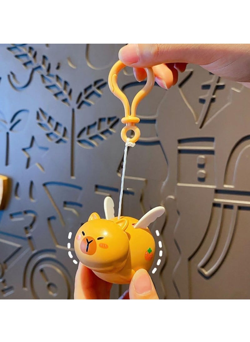 Generic Funny Pull-String Flying Capybara Keychain,Pullback String Flying Backpack Pendant Charms,Car Hanging Pendant  - Image 3