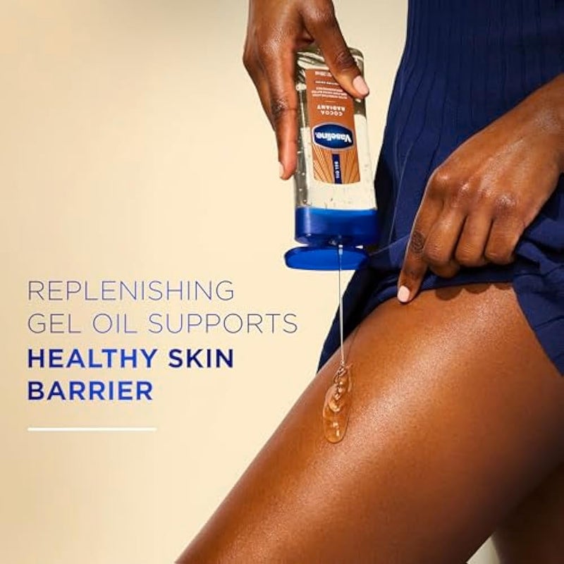 Vaseline Intensive Care Cocoa Radiant For Glowing Skin 3 Count Body Gel Oil Body Oil Made with 100% Pure Cocoa Butter + Replenishing Oils 6.8oz - Image 5