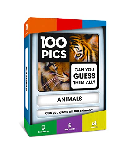 100 PICS Animals Travel Game Guess 100 Animals Flash Cards with Slide Reveal Case Card Game Gift Stocking Stuffer for Kids and Adults Ages 6 - Image 1