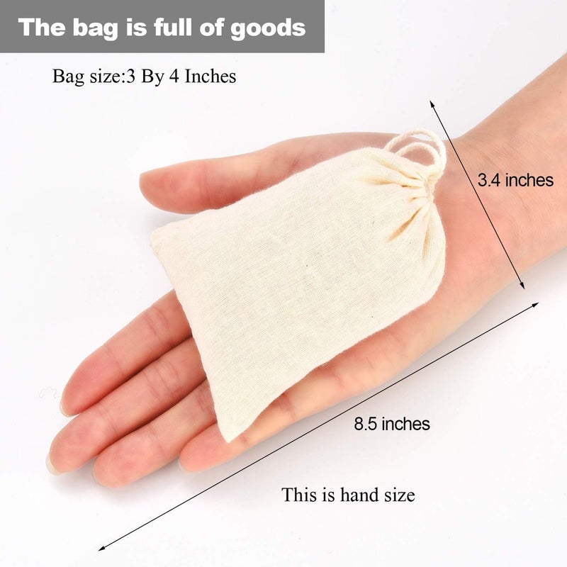 Tatuo 50 Pieces Drawstring Bags Muslin Bag Sachet Bag for Home Supplies (3 by 4 Inches) - Image 4