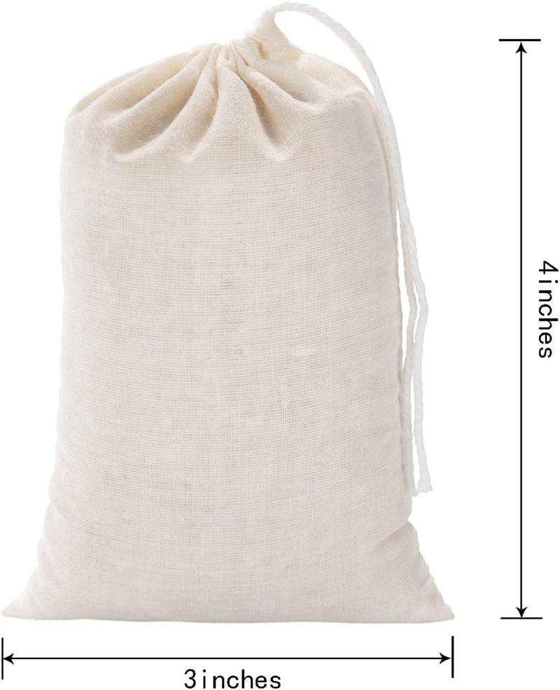 Tatuo 50 Pieces Drawstring Bags Muslin Bag Sachet Bag for Home Supplies (3 by 4 Inches) - Image 2