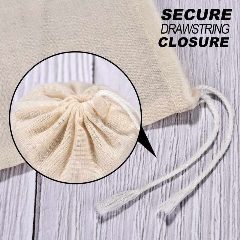 Tatuo 50 Pieces Drawstring Bags Muslin Bag Sachet Bag for Home Supplies (3 by 4 Inches) - Image 3