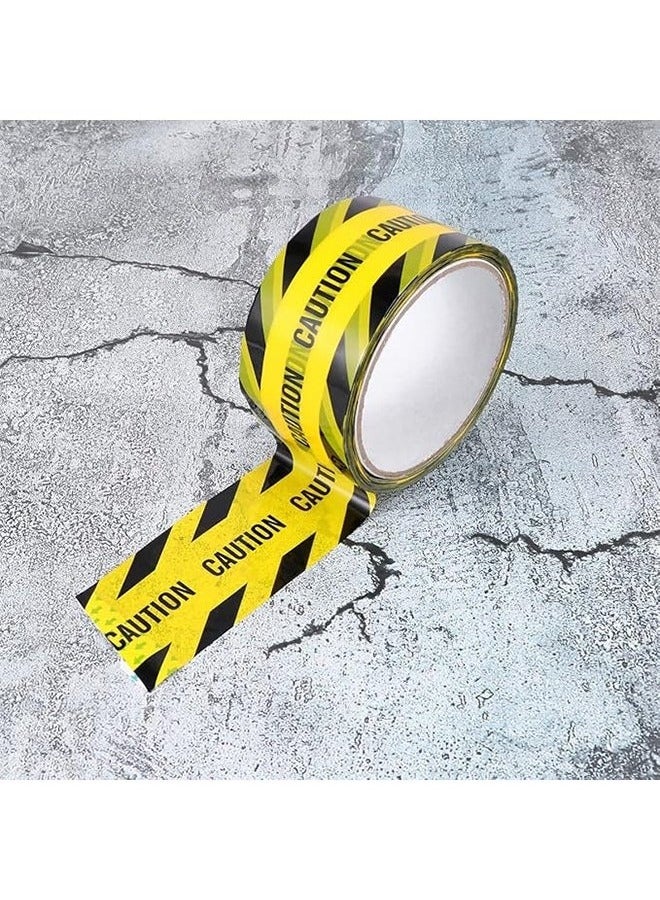 OMEVE Warning Tape Self-Adhesive - Caution, Packaging Tape, Yellow and Black Anti Slip Sticker Self Adhesive Masking Tape Safety Strip for Marking Floors Walls Step Floor Tape Black Duct Tape 4.8CM*25M - Image 5