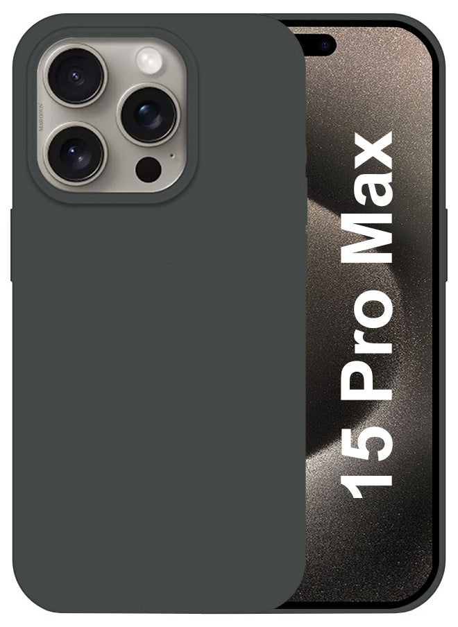 CATANES Silicone Cover Protective Phone Case for Apple iPhone 15 Pro Max Case Upgrade Defender Dark Grey  - Image 1