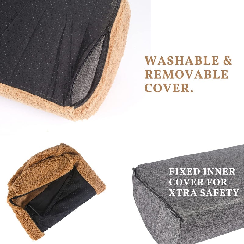 METRON Gel Memory Foam Foot Rest for Under Desk Office Chair Leg Cushion Foot Rest for Under Table Support Orthopedic Foot Support for Kids Adults Breathable Washable Cover Pack of 1 - Image 5