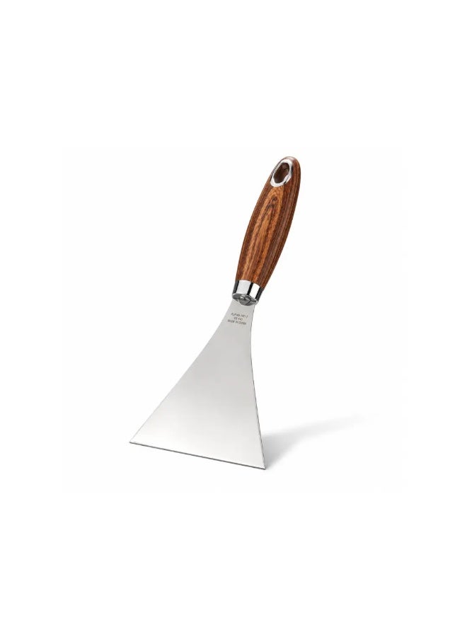 Stainless Steel Dough Scraper & Pastry Cutter with Wooden Handle, Multipurpose Kitchen Bench Scraper for Dough, Cake & Pizza Preparation - Image 1