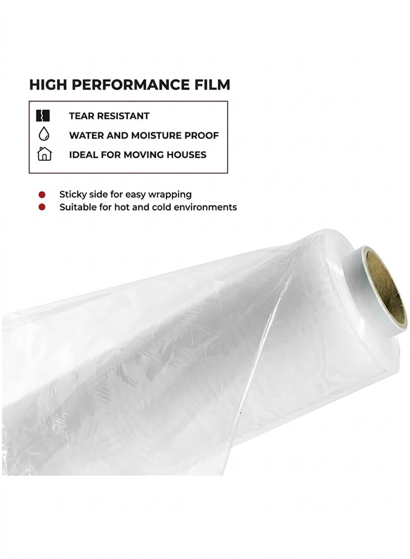 Taimi Pack of 4 Roll Clear Stretch Film Strong Moisture Proof 300 mm for Packing Moving - Image 5