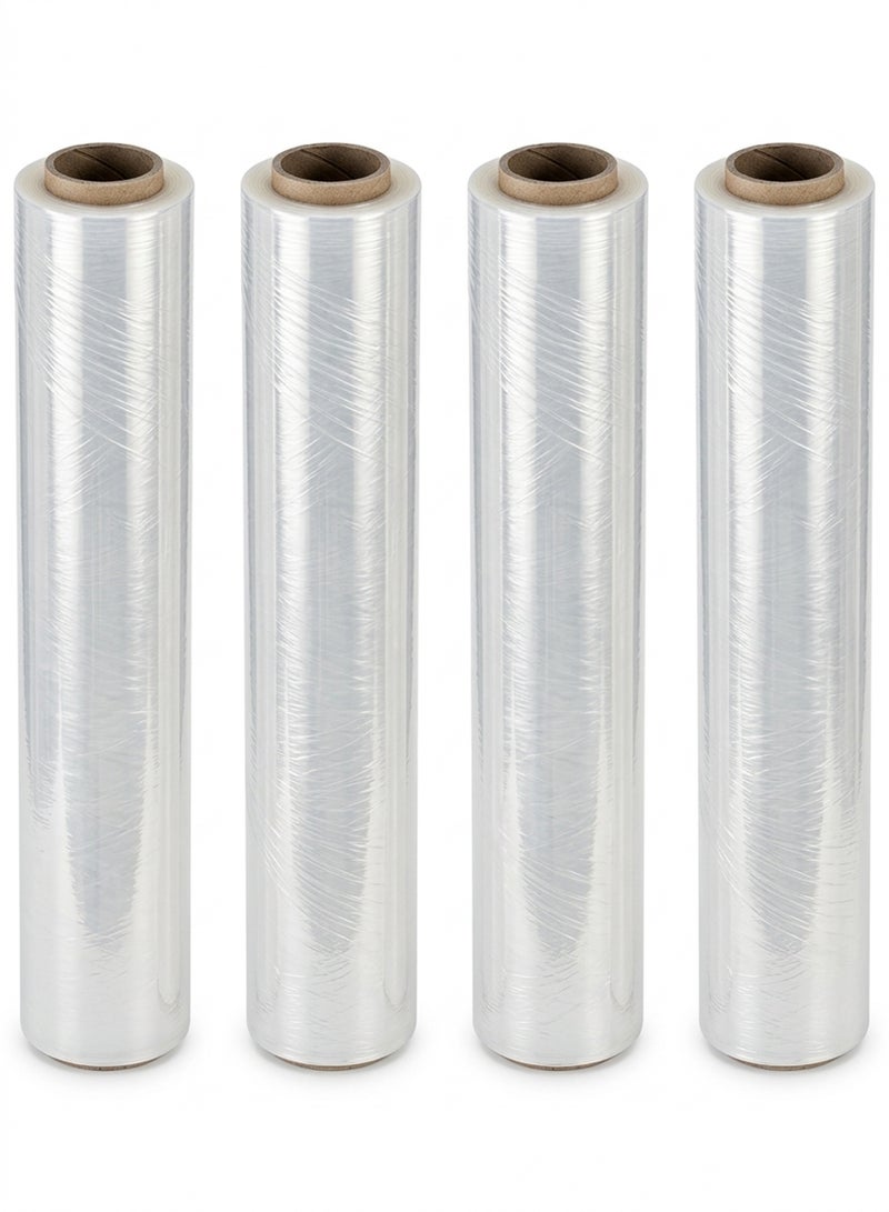 Taimi Pack of 4 Roll Clear Stretch Film Strong Moisture Proof 300 mm for Packing Moving - Image 1