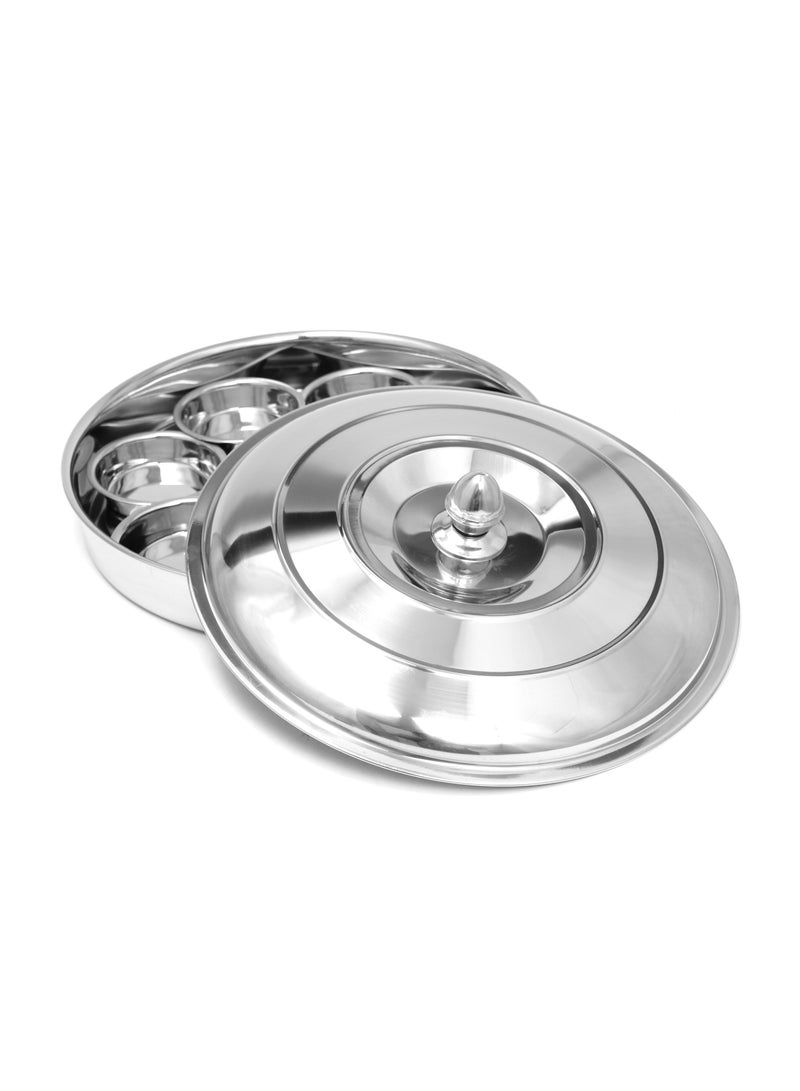 Stainless Steel Breakfast Tray 8 Bowl Sets With Stainless Steel Lid (42cm)