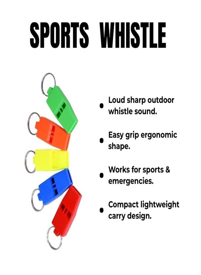 COX 50 Windy 636 Sports Whistle with Lanyard | Loud Referee & Coach Whistle for Sports, Outdoor, Emergency Use | Multicolour Pack of 4 - Image 5