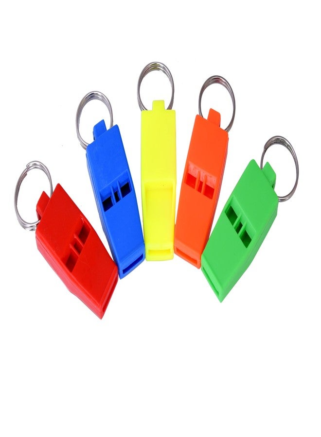 COX 50 Windy 636 Sports Whistle with Lanyard | Loud Referee & Coach Whistle for Sports, Outdoor, Emergency Use | Multicolour Pack of 4 - Image 1