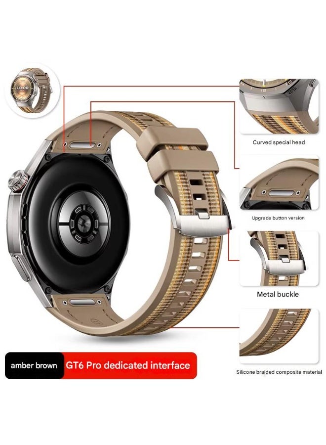 OLYSON Nylon Silicone Bands Compatible with Huawei Watch GT6 Pro 46MM,Composite Woven Strap Replacement Strap for Huawei Watch GT6 Pro 46mm - Image 2
