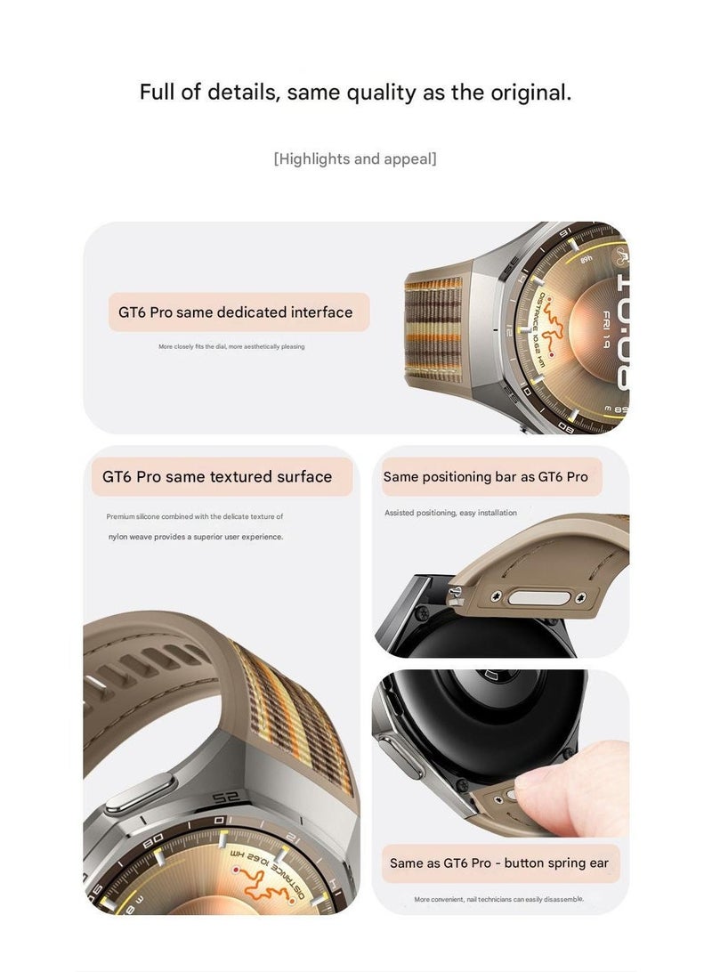OLYSON Nylon Silicone Bands Compatible with Huawei Watch GT6 Pro 46MM,Composite Woven Strap Replacement Strap for Huawei Watch GT6 Pro 46mm - Image 5