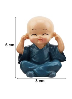 Generic NOG Set of 4 Small Buddha Statues Buddha Miniature Resin Figurines Showpiece for Wall Shelf Table Desktop Car Dashboard Decoration Home Office Decor (Multi Color)  - Image 3