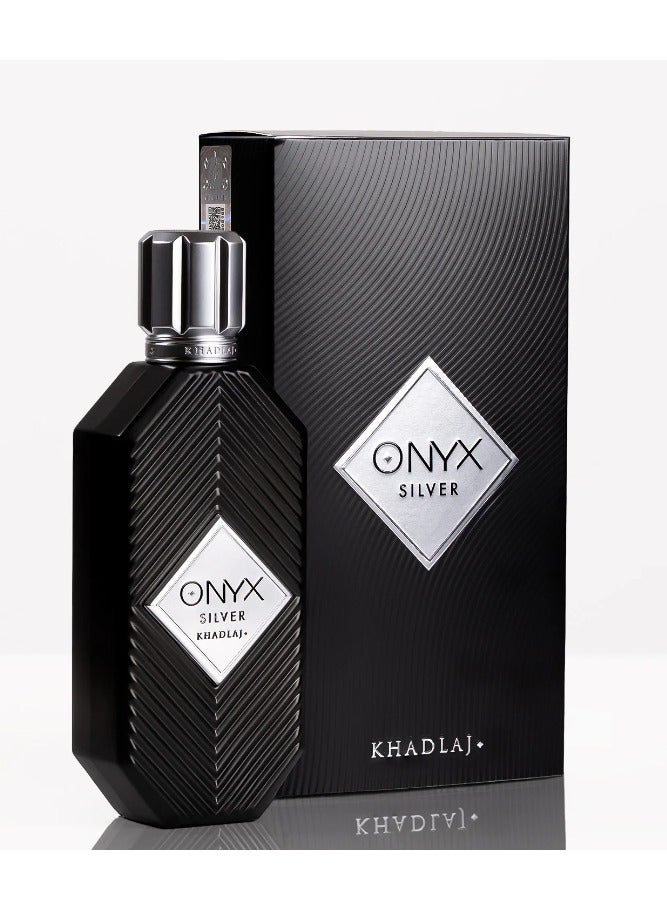 خدلج عطر أونيكس سيلفر من خدلج للجنسين – أو دو برفيوم 100 مل – رائحة حمضية منعشة مع الزنجبيل والفلفل الأسود وقاعدة دافئة من الباتشولي والتونكا – ثبات جيد – مناسب للاستخدام اليومي - Image 3