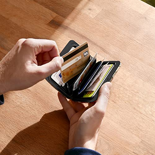 ÖGON -DESIGNS- Aluminum card holder with metal lock, RFID protection against fraud and demagnetization, compact wallet, Smart Case OSLO model (Matt paint Grey) - Image 2