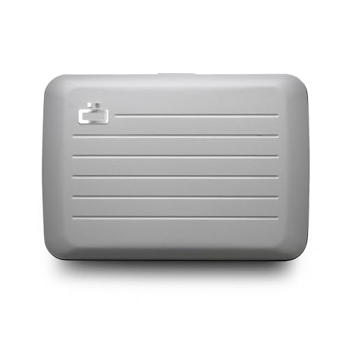 ÖGON -DESIGNS- Aluminum card holder with metal lock, RFID protection against fraud and demagnetization, compact wallet, Smart Case OSLO model (Matt paint Grey) - Image 5