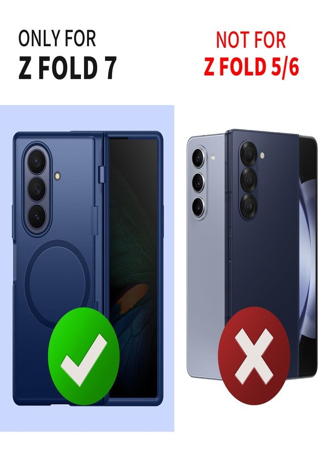 موبوسي جراب MOBOSI لهاتف سامسونج جالاكسي Z Fold 7 مع واقي شاشة للخصوصية، [متوافق مع Magsafe]، [حامل مدمج وحماية كاملة لمفصلات الهاتف] جراب هاتف مغناطيسي رفيع لهاتف Z Fold 7، أزرق - Image 5