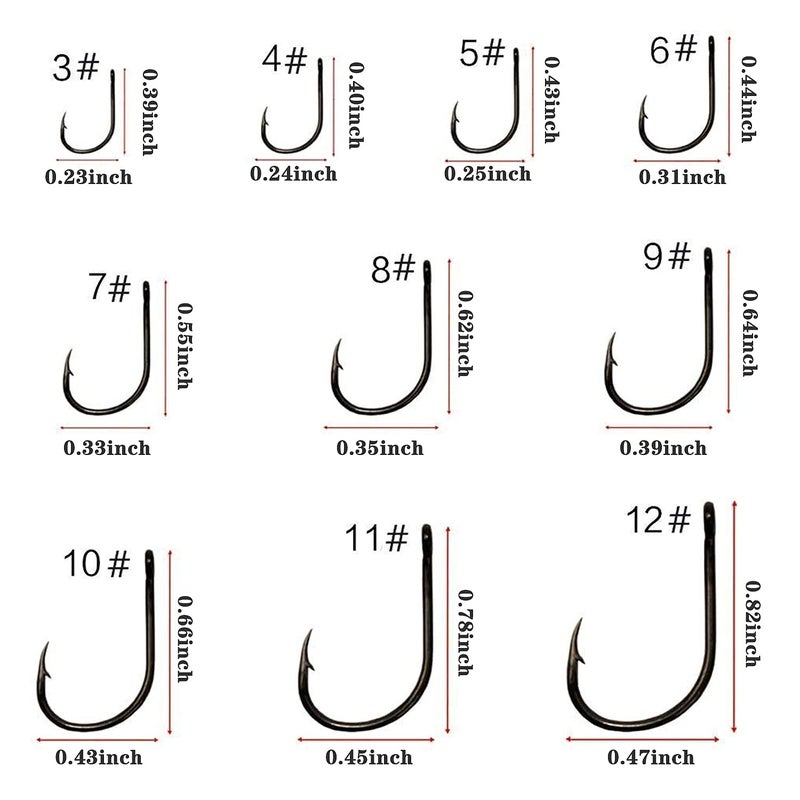 Mf ® 500Pcs Fishing Hooks 3#-12# Carp Single Fish Hook Set Fly Fishing Accessories Jig Sea Hooks - Image 5