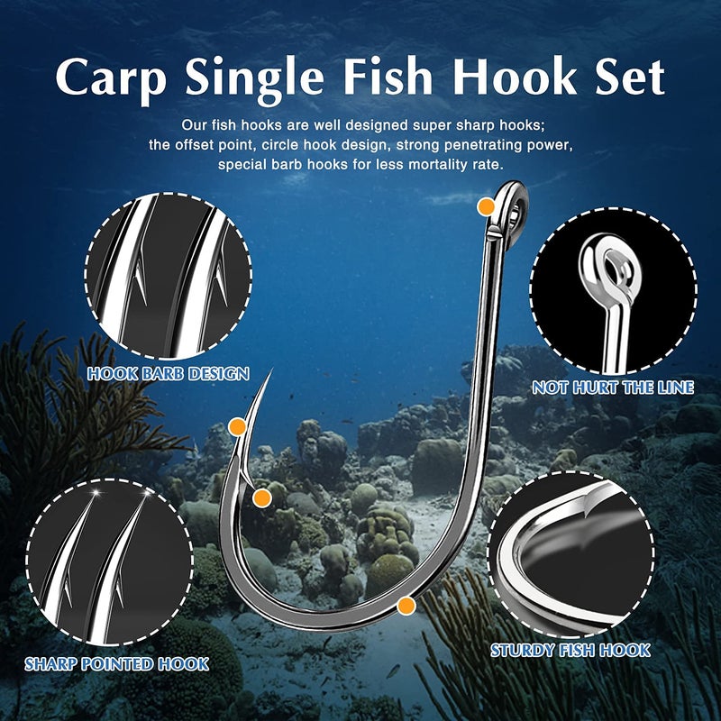 Mf ® 500Pcs Fishing Hooks 3#-12# Carp Single Fish Hook Set Fly Fishing Accessories Jig Sea Hooks - Image 2