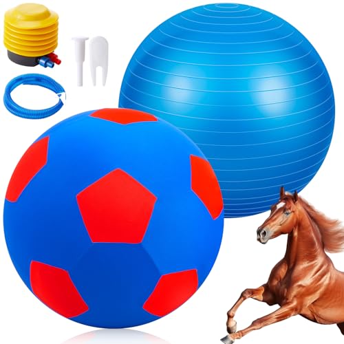 VercanMonth Giant Herding Ball with Ball Cover Anti Burst Please Watch VCR for How to Inflation Horse Toys for Horses Entertainment Play Pump IncludedStylish30 InchBlue - Image 1