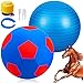 VercanMonth Giant Herding Ball with Ball Cover Anti Burst Please Watch VCR for How to Inflation Horse Toys for Horses Entertainment Play Pump IncludedStylish30 InchBlue - Image 3