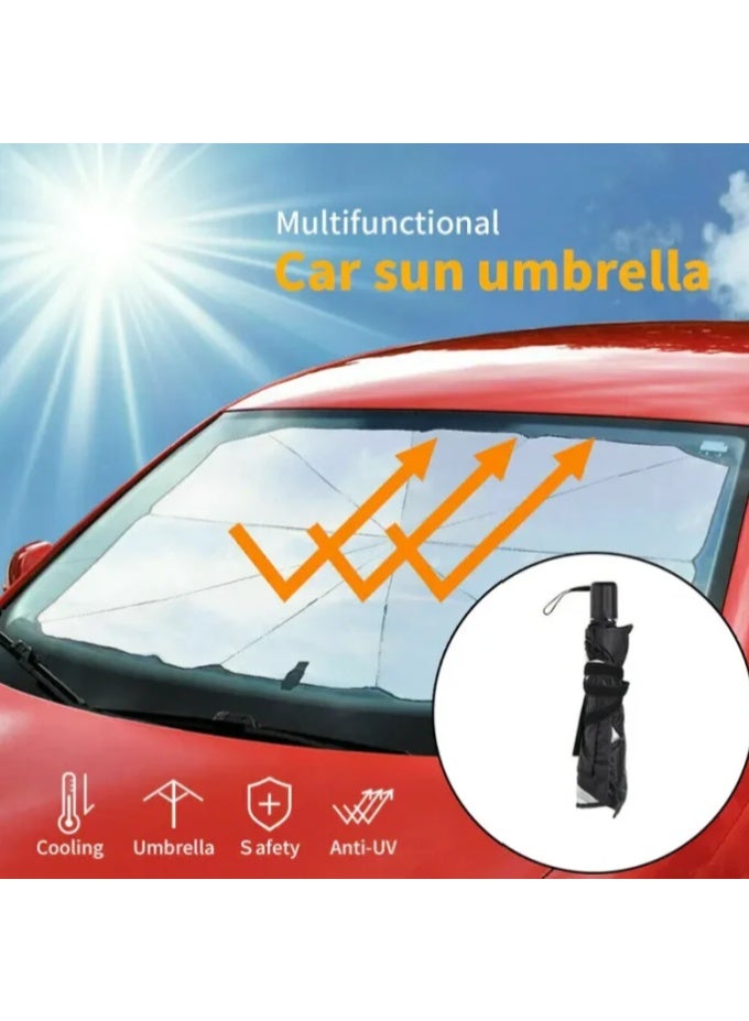 Car Sunshade Foldable Car Windshield Sun Shade Umbrella Car SUV Cover Sunshade Heat Insulation Front Window Interior Protection (Large) - Image 3