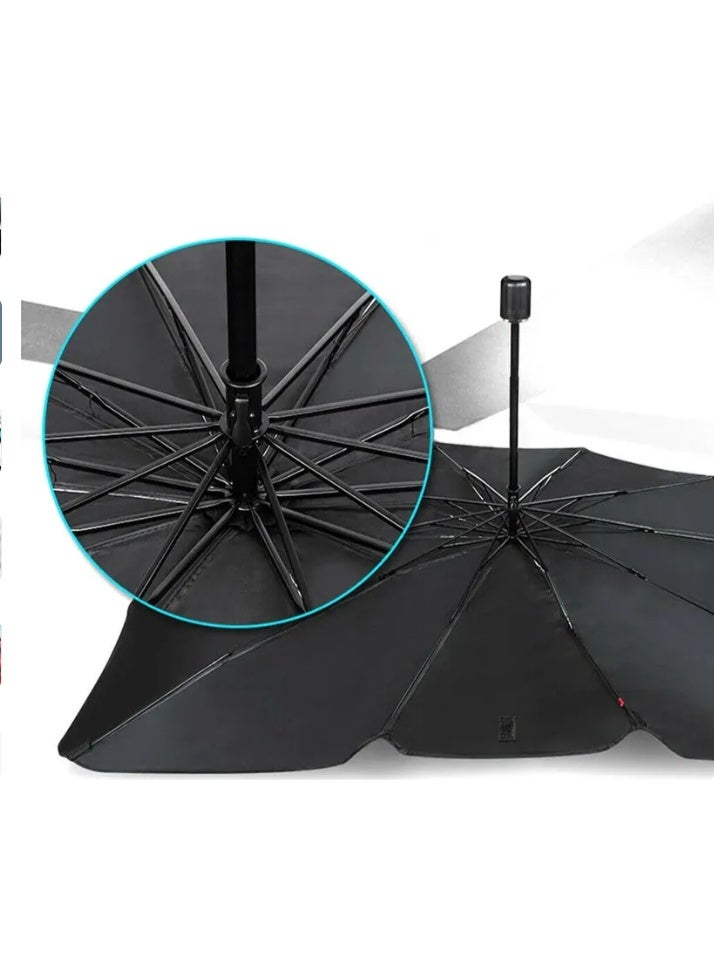Car Sunshade Foldable Car Windshield Sun Shade Umbrella Car SUV Cover Sunshade Heat Insulation Front Window Interior Protection (Large) - Image 2