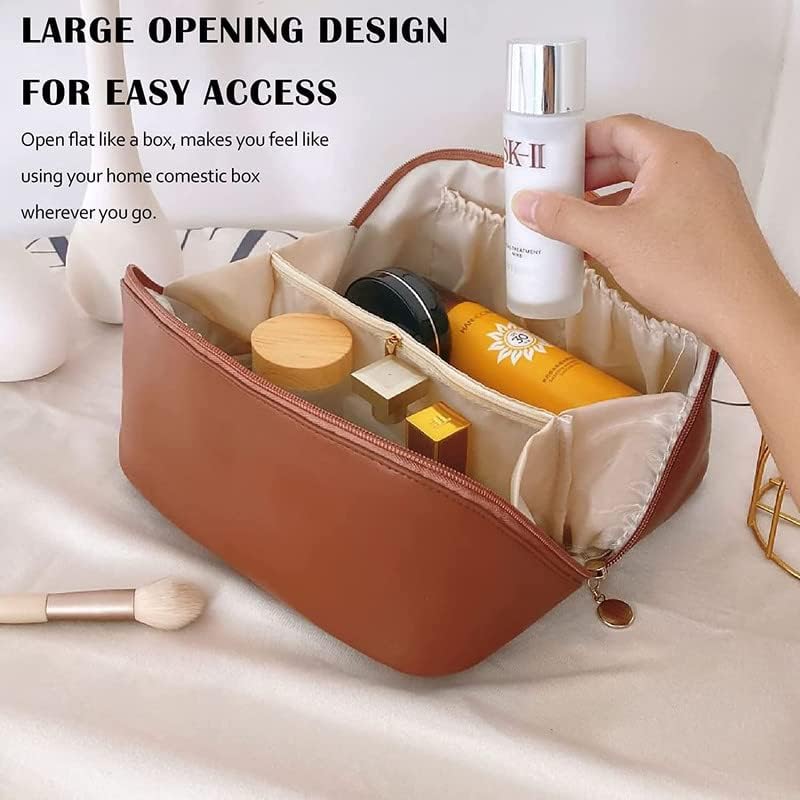 JAPP Portable Leather Toiletry Bag – Travel-Friendly Cosmetic Organizer with Sleek Finish – Ideal for Makeup, Brushes, and Personal Care Items - Image 4