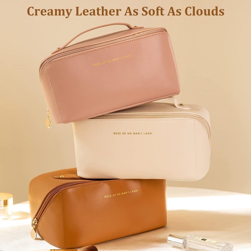 JAPP Portable Leather Toiletry Bag – Travel-Friendly Cosmetic Organizer with Sleek Finish – Ideal for Makeup, Brushes, and Personal Care Items - Image 3
