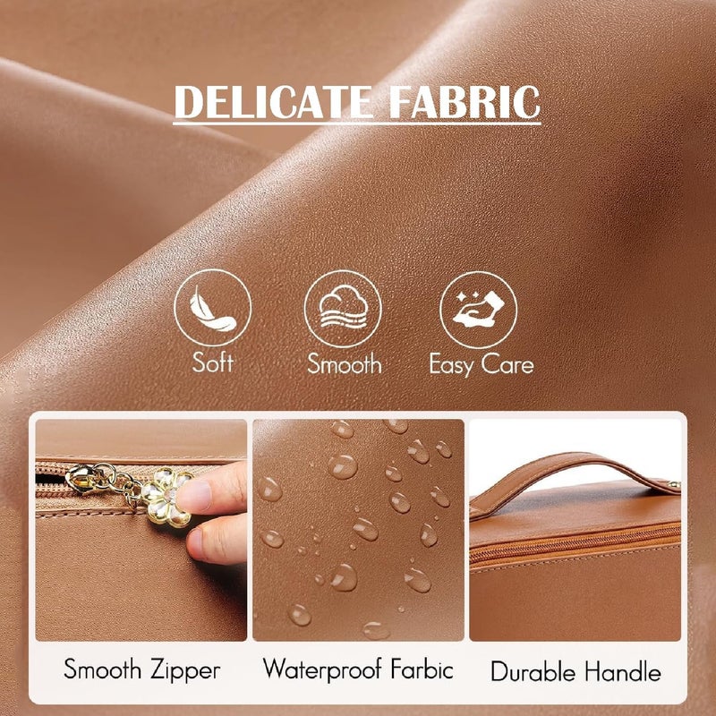 JAPP Portable Leather Toiletry Bag – Travel-Friendly Cosmetic Organizer with Sleek Finish – Ideal for Makeup, Brushes, and Personal Care Items - Image 5