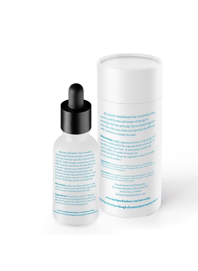 Mystique Abundance - Herbal Hair Growth Oil: Extra Strength Serum for Growth, Anti-Thinning & Hair Fall, Tangle-Free Tresses, Soothe Dandruff, Dry & Itchy Scalp, and Combat Male Pattern Baldness - Image 1