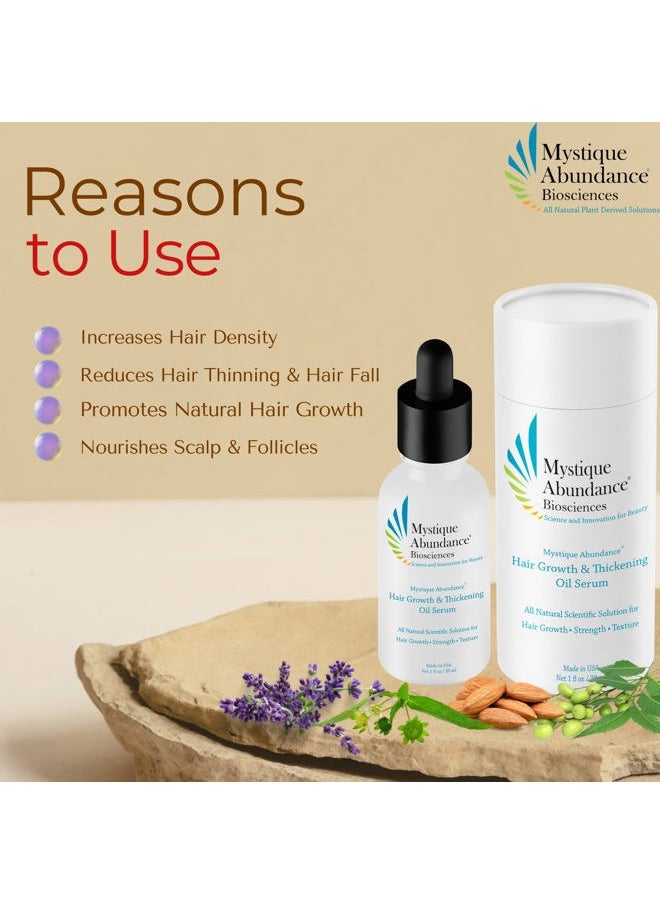 Mystique Abundance - Herbal Hair Growth Oil: Extra Strength Serum for Growth, Anti-Thinning & Hair Fall, Tangle-Free Tresses, Soothe Dandruff, Dry & Itchy Scalp, and Combat Male Pattern Baldness - Image 1